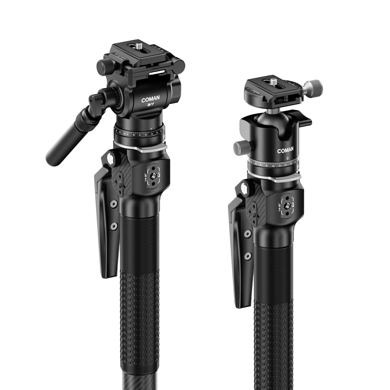 COMAN M1MINI Carbon Fiber 4-Section One-Click Lift Monopod 62.8in Quic