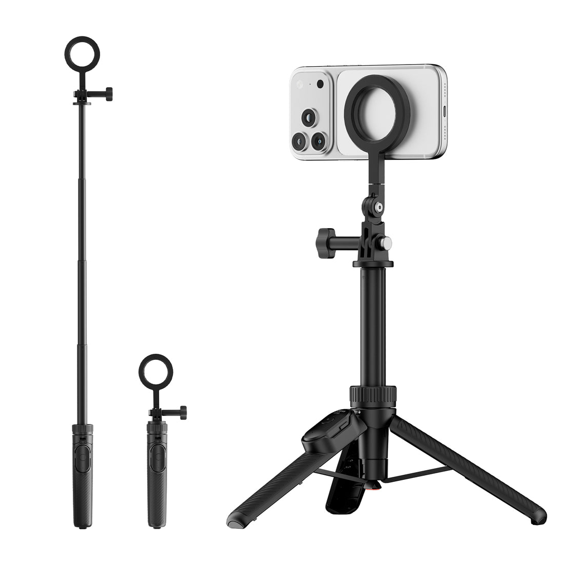 COMAN MT33 Magnetic Selfie Stick Tripod with One-Touch Pop-Up Mount for Vlog & Travel