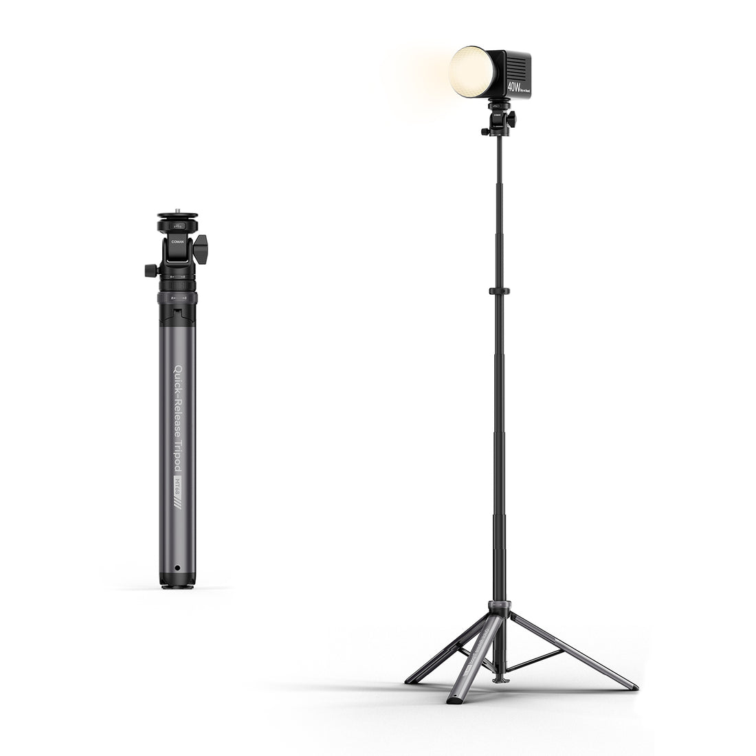 COMAN MT68 One Touch Quick Release Light Stand Tripod 83.4” Adjust 360° Pan