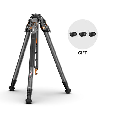 COMAN T1 Carbon Fiber Video Tripod Snap-Open 4-Section Legs Adjustable Angles 62.9" Height