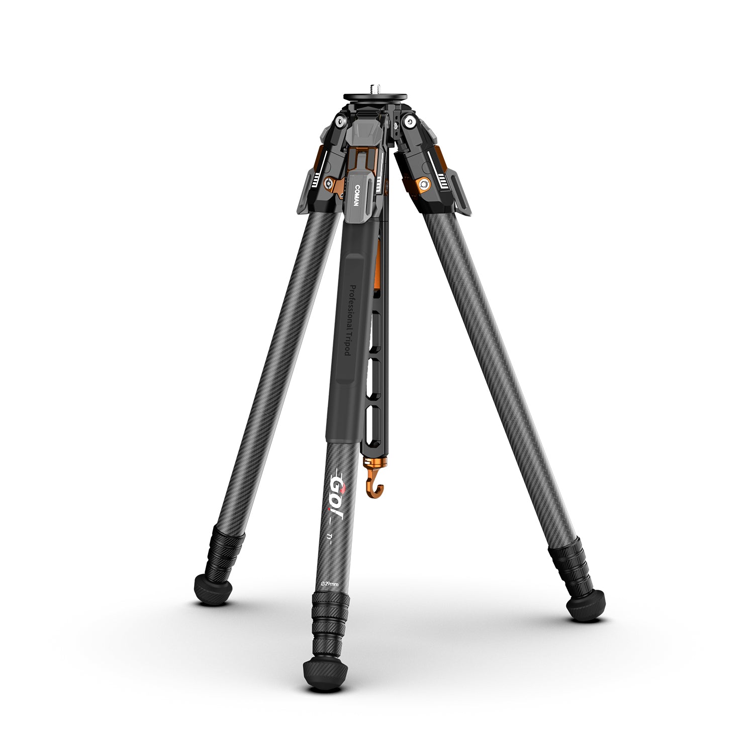 COMAN T1 Snap-Open Carbon Fiber Video and Photo Tripod 4 Section Legs