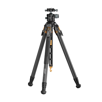 COMAN T1A40 4-Section Carbon Fiber Snap Tripod Dual Panoramic Hydraulic Ball Head 66.5in 44lb Load