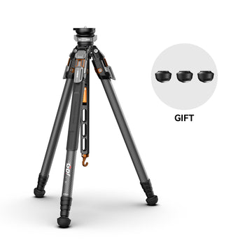 COMAN T1S Snap-Open Carbon Fiber Video Tripod with Bowl Head, 4-Section Legs, 64.8"