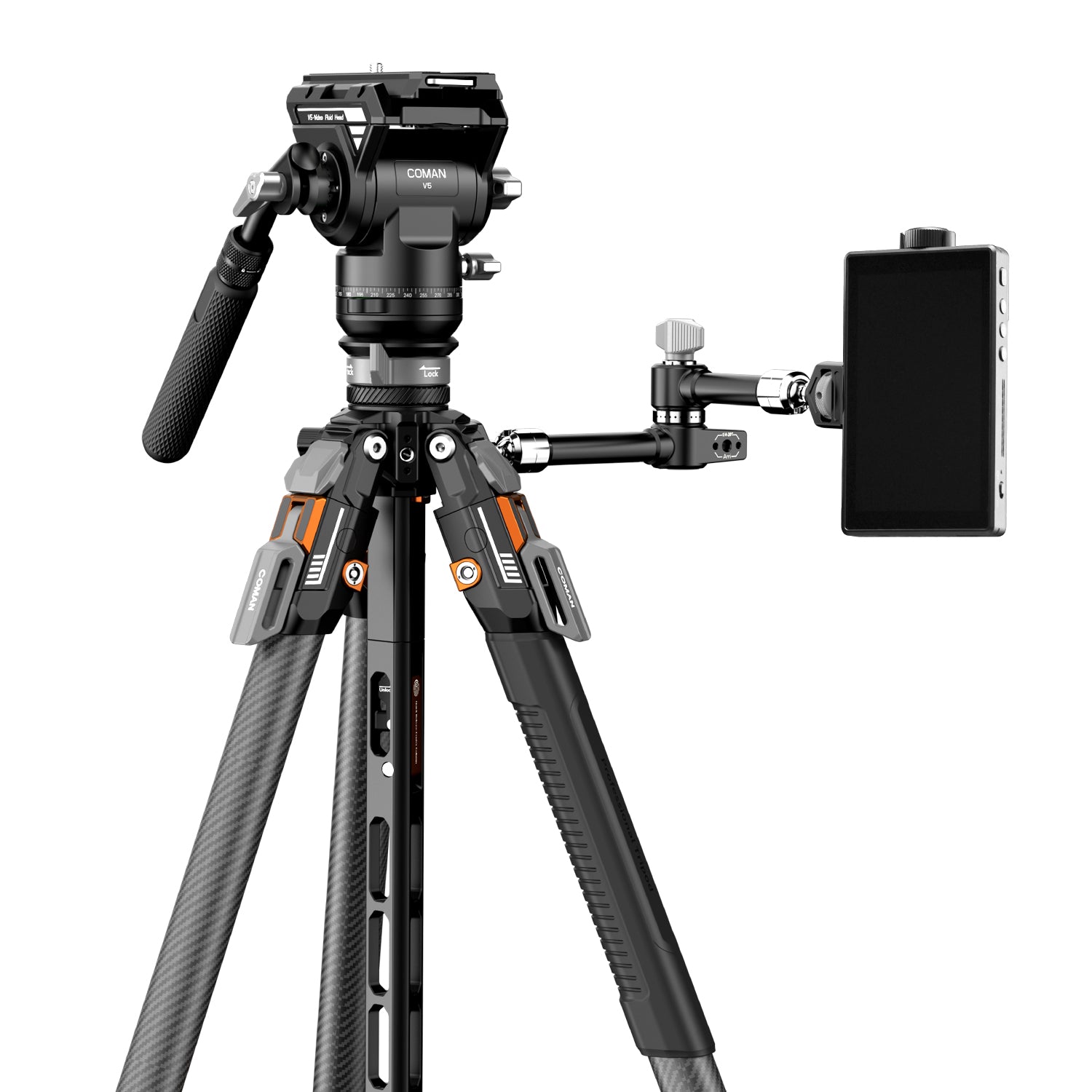 COMAN T1SV5 4-Section Carbon Fiber Snap-Open Tripod 68.9