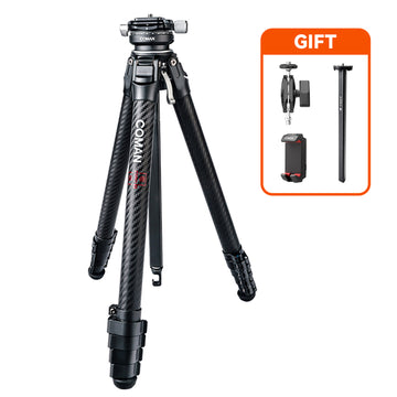 Coman Zero Y Professional Travel Carbon Fiber Tripod, 360° Ball Head, Arca Swiss for DSLR