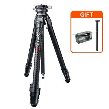Coman Zero Y Professional Travel Carbon Fiber Tripod, 360° Ball Head, Arca Swiss for DSLR