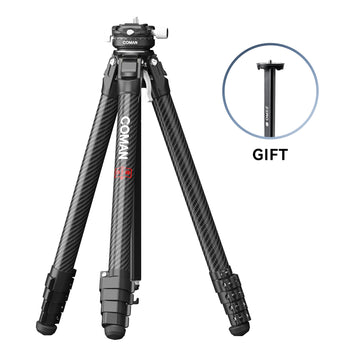 Coman Zero F38 Professional Travel Carbonfaser -Stativ mit Arca Ball Head & DJI Schnellveröffentlichung