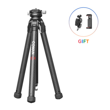 Tripode da viaggio in fibra di carbonio COMAN ZERO X con piastra ARCA-SWISS per fotocamere professionali