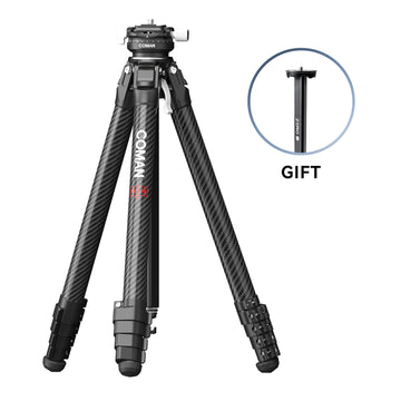 Coman Zero Y Professional Carbon Fiber Travel Tripod, 360° Ball Head, Arca Swiss for DSLR