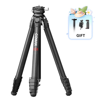 Coman Zero Y Professional Carbon Fiber Travel Tripod, 360° Ball Head, Arca Swiss for DSLR