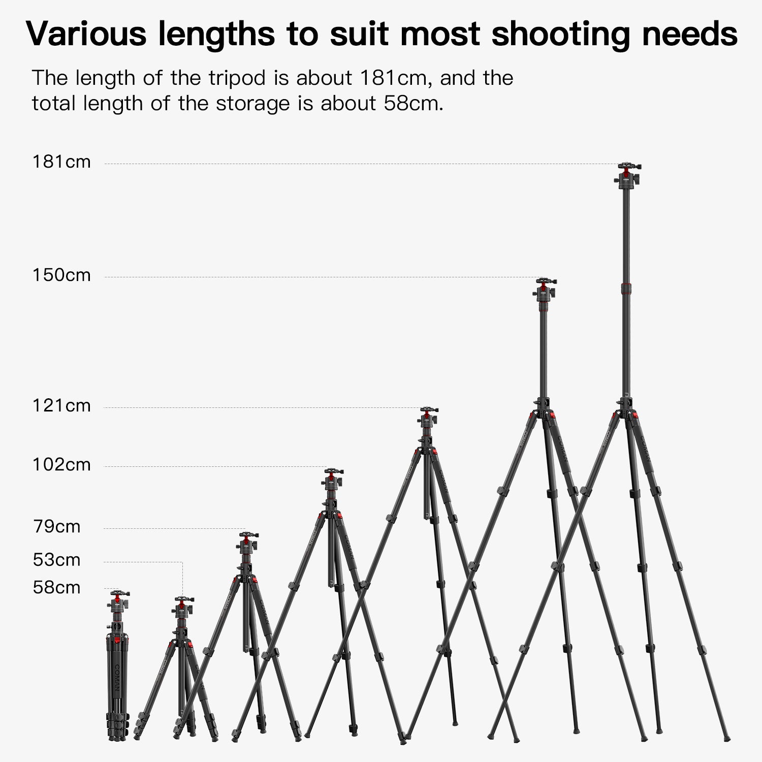 Horizontal Tripod For Videography | COMAN KX3939Mini