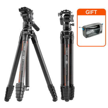 Coman Light H Pro Carbon Fiber Tripod with 1-Second Lock/Unlock & Detachable Monopod
