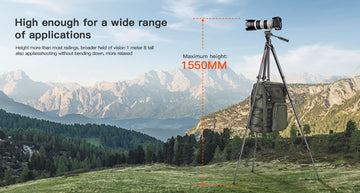 Adjustable carbon fiber tripod for hiking