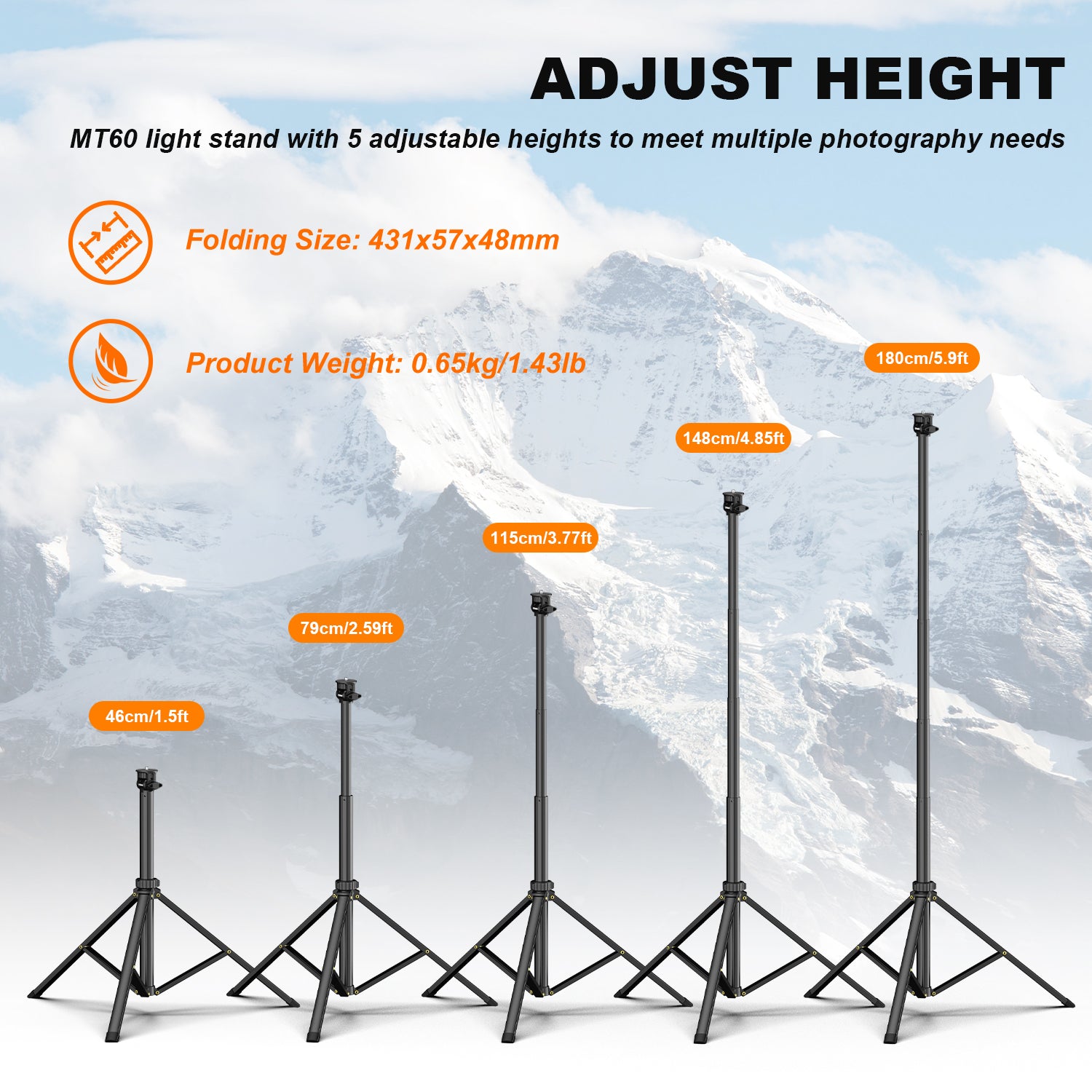 Height Adjustable Lighting Stand
