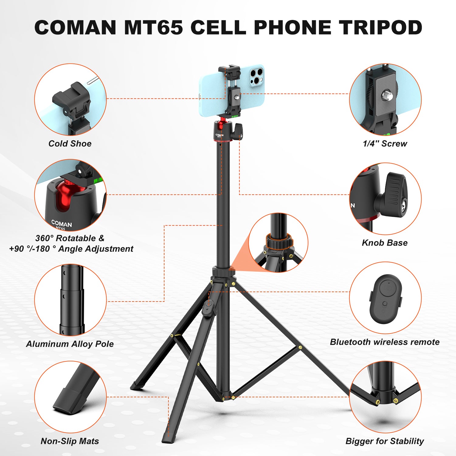 Phone Tripod with Cold Shoe