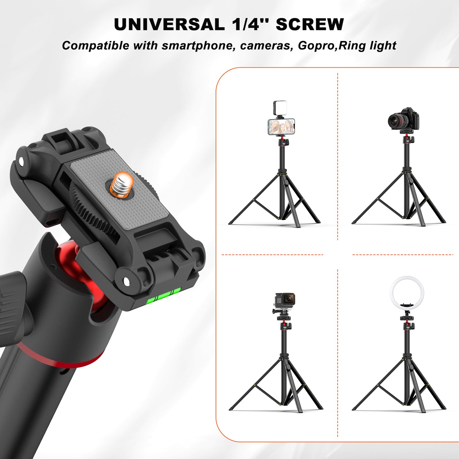 Phone Tripod with 1/4" Screw Thread
