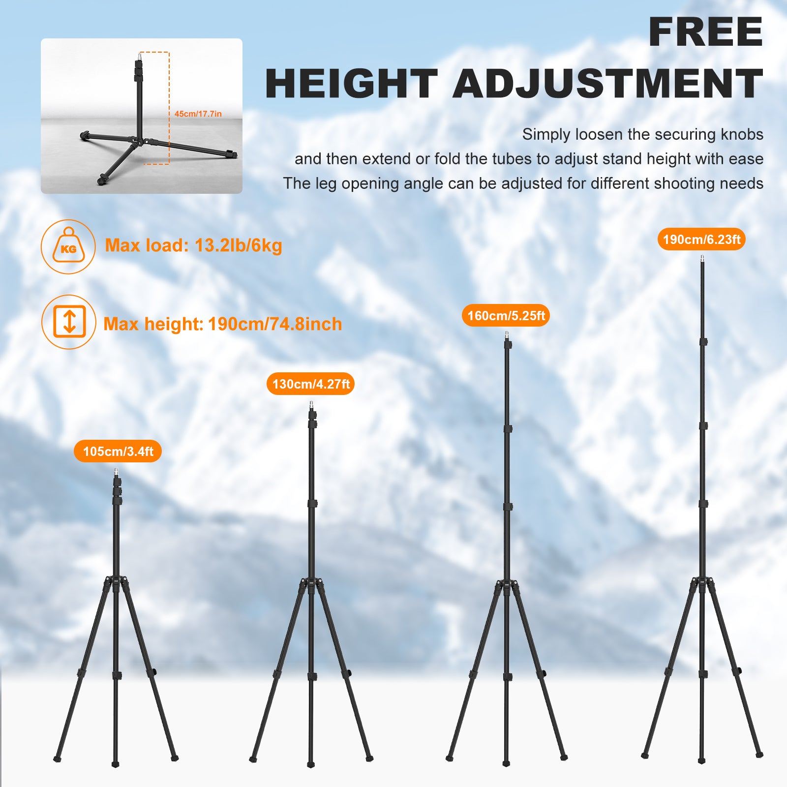 Adjustable Height Light Stand
