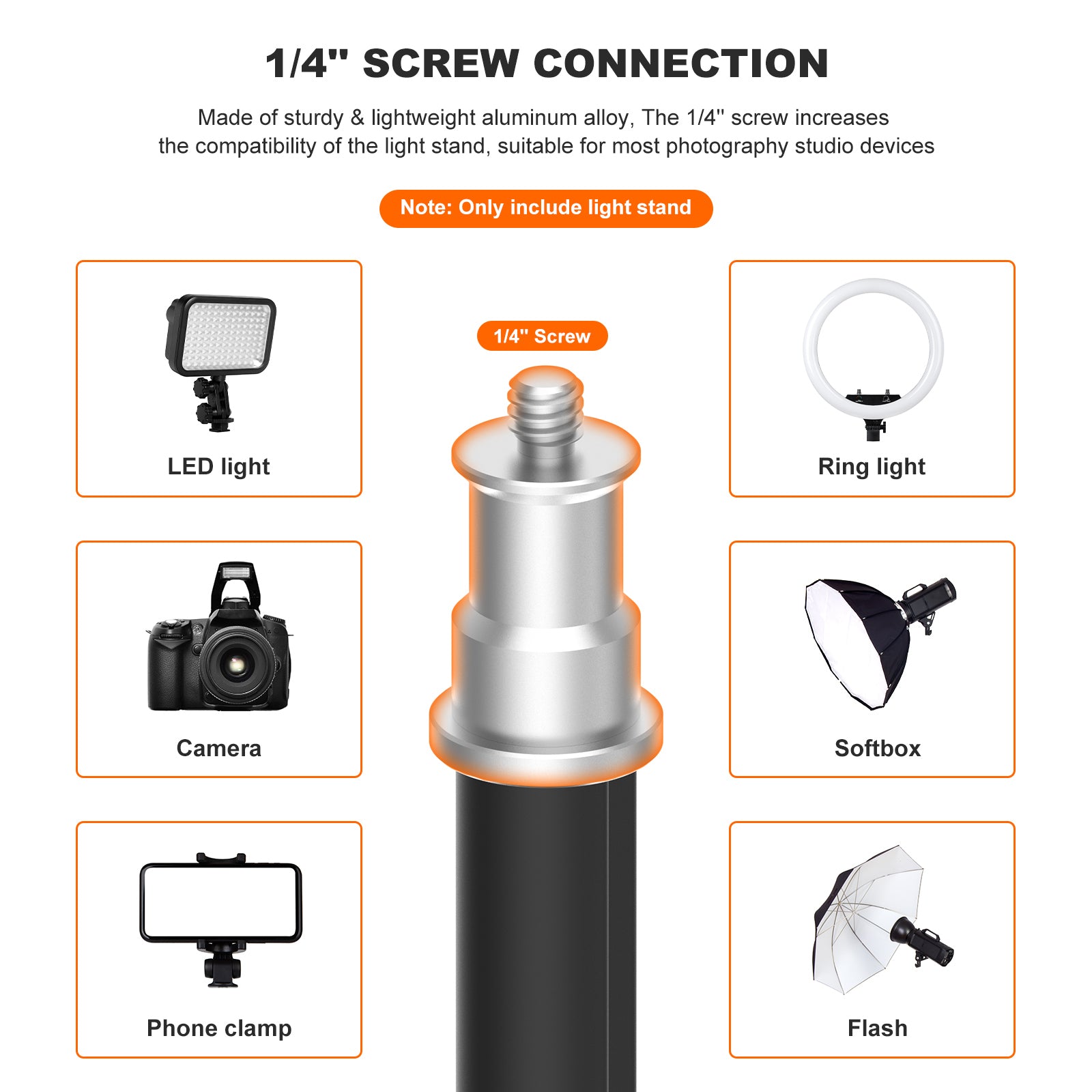 Light Stand with 1/4" Screw