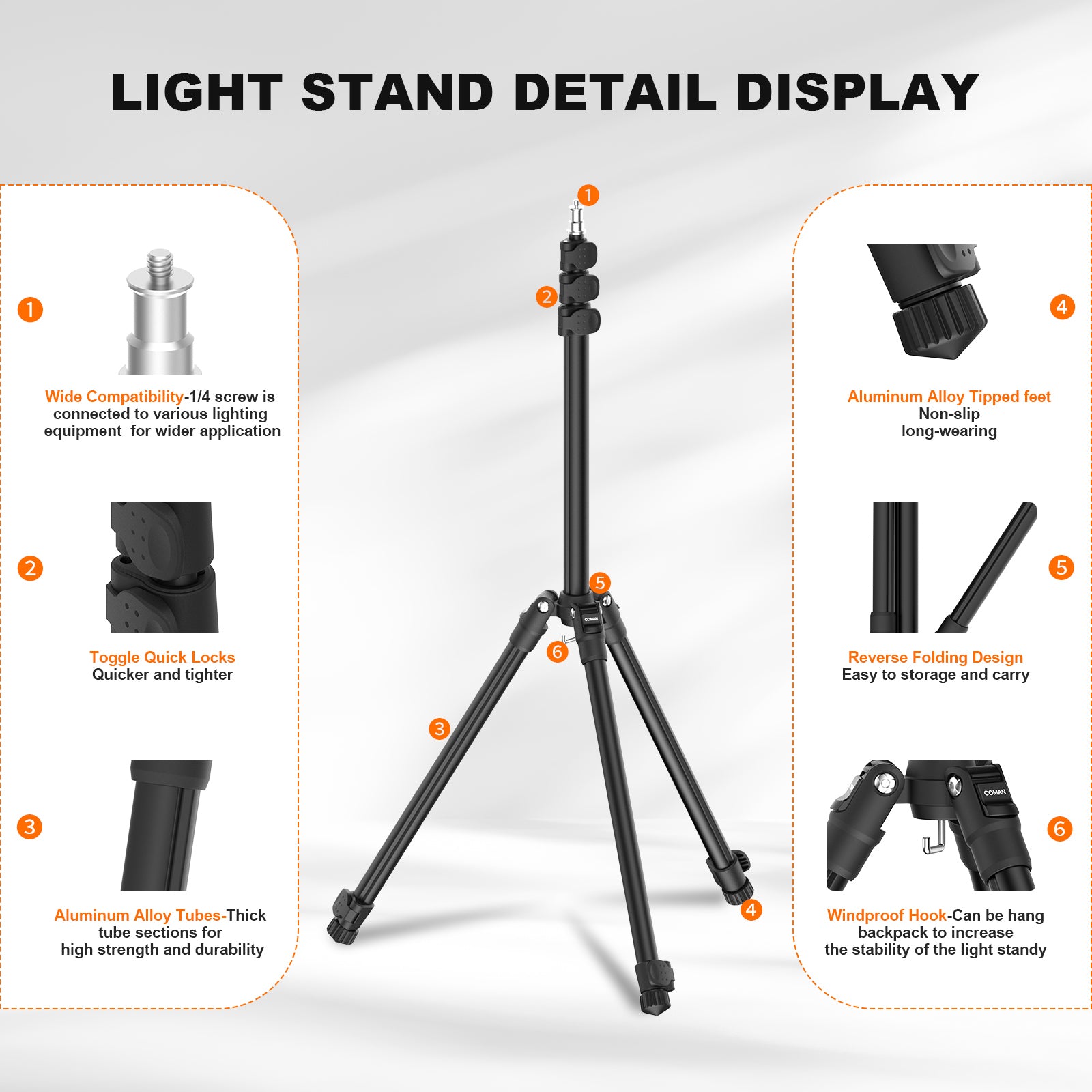 Light Stand for Strobe and LED Lights