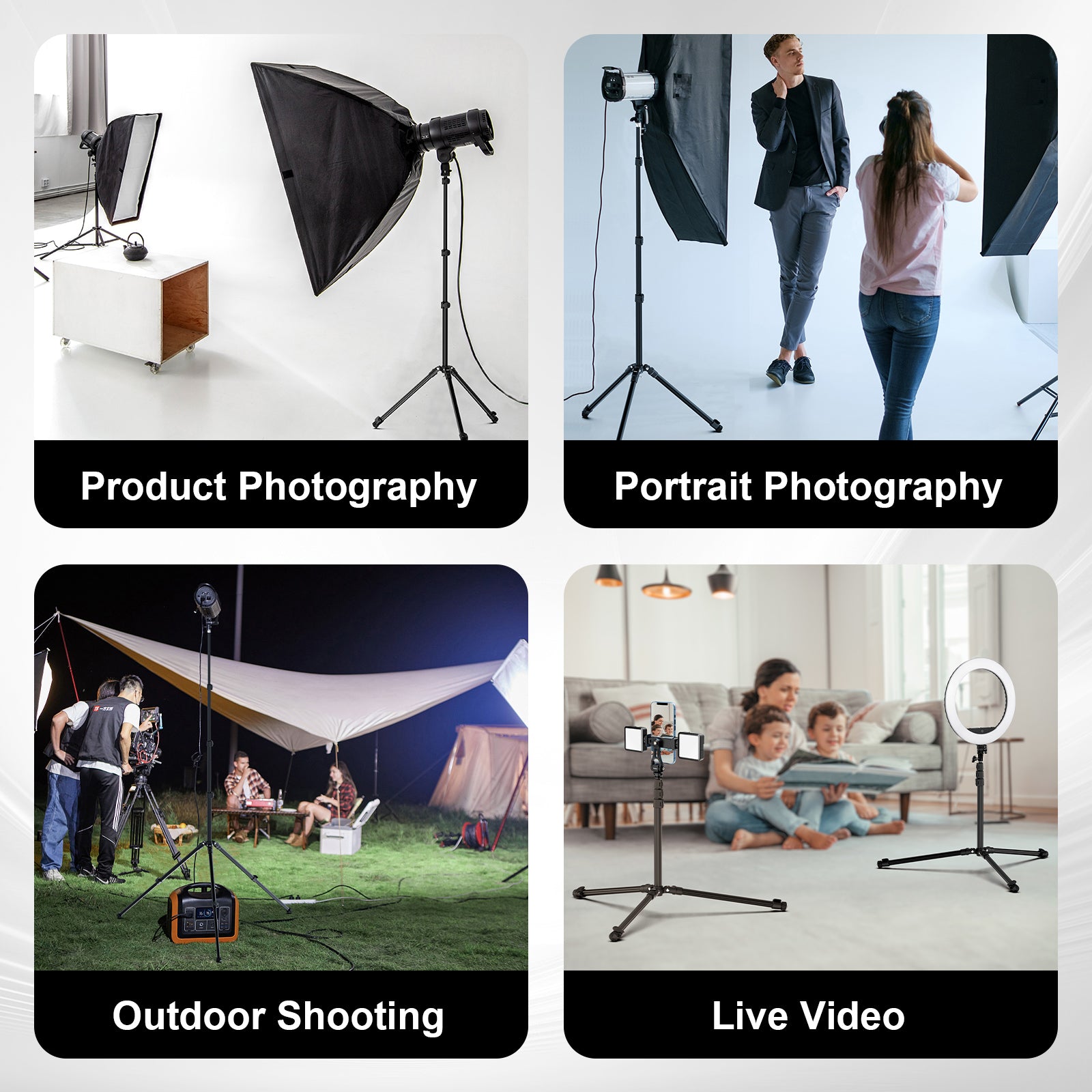 Adjustable Light Stand for Studio and Outdoor