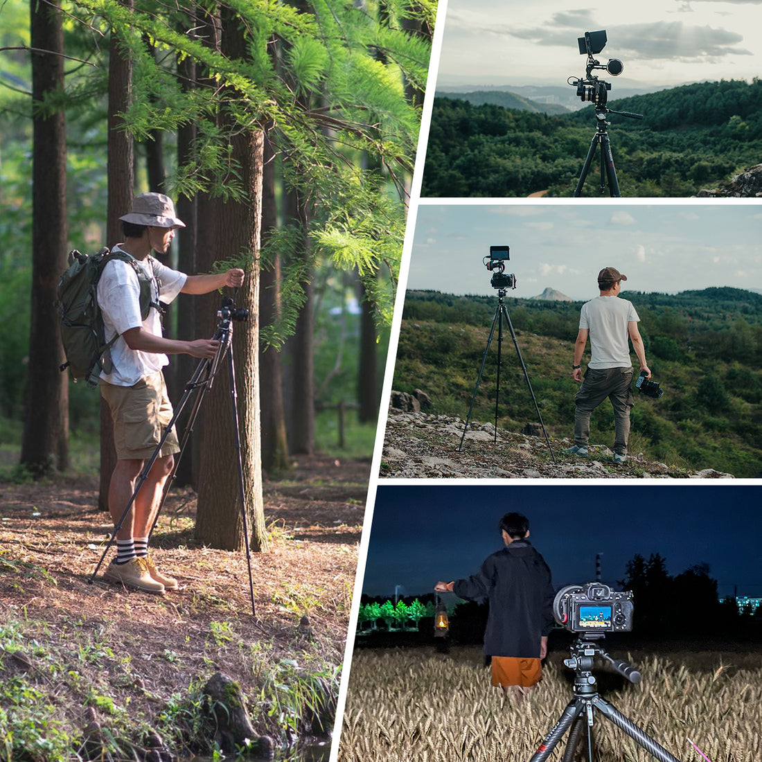 Tripode video da viaggio in fibra di carbonio COMAN ZERO V con rilascio rapido ARCA per DSLR