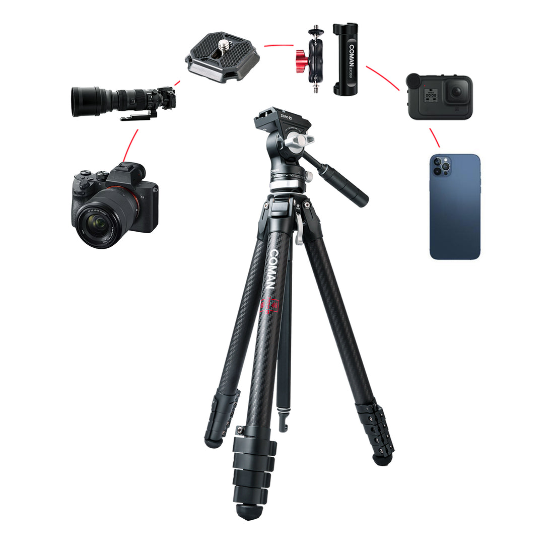 Travel Tripod for cameras and phones