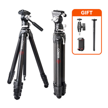 COMAN Zero V Carbon Fiber Travel Video Tripod with Arca Quick Release for DSLR